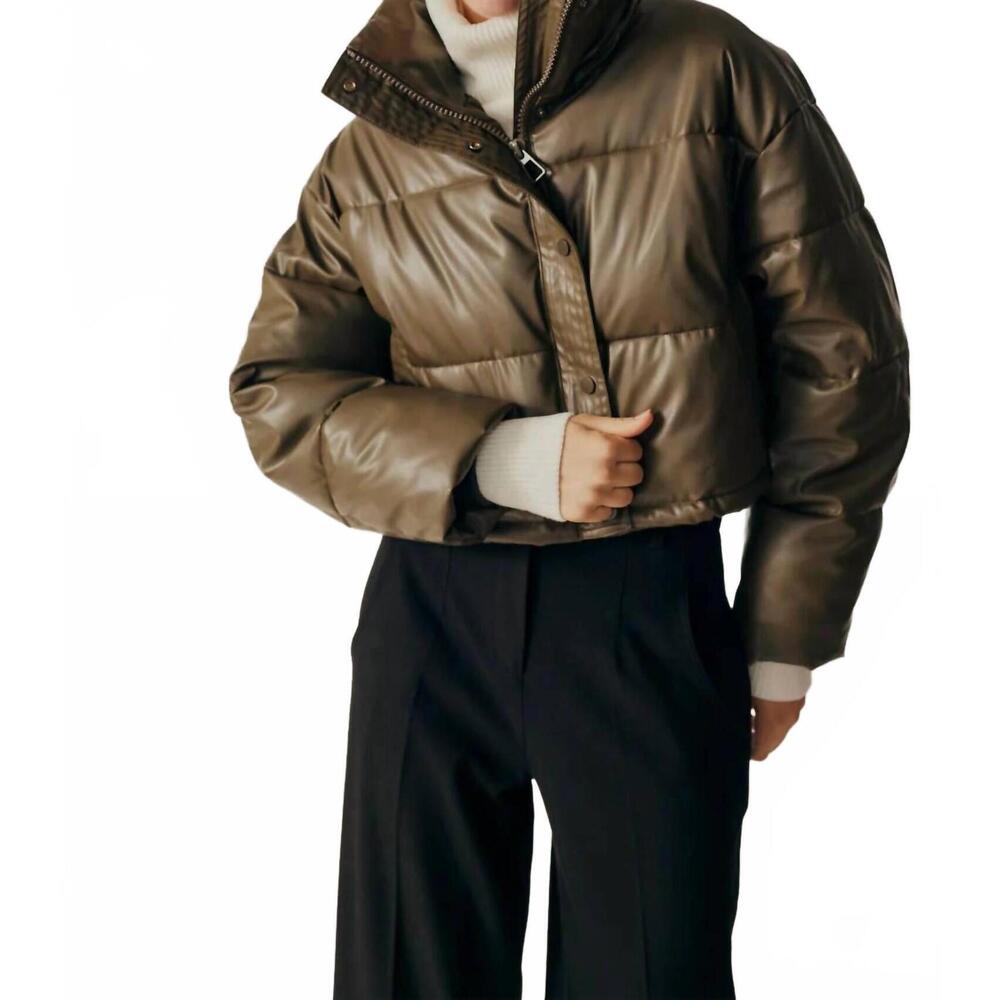 NEW DÈLUC helenium puffer jacket in grey/onyx